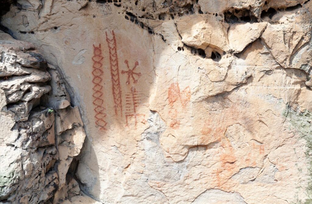 岩絵のクローズアップ