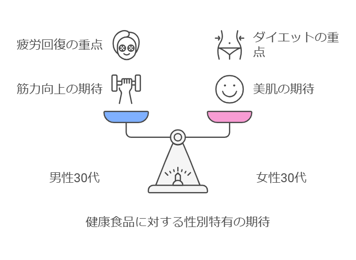 健康食品に対する性別特有の期待