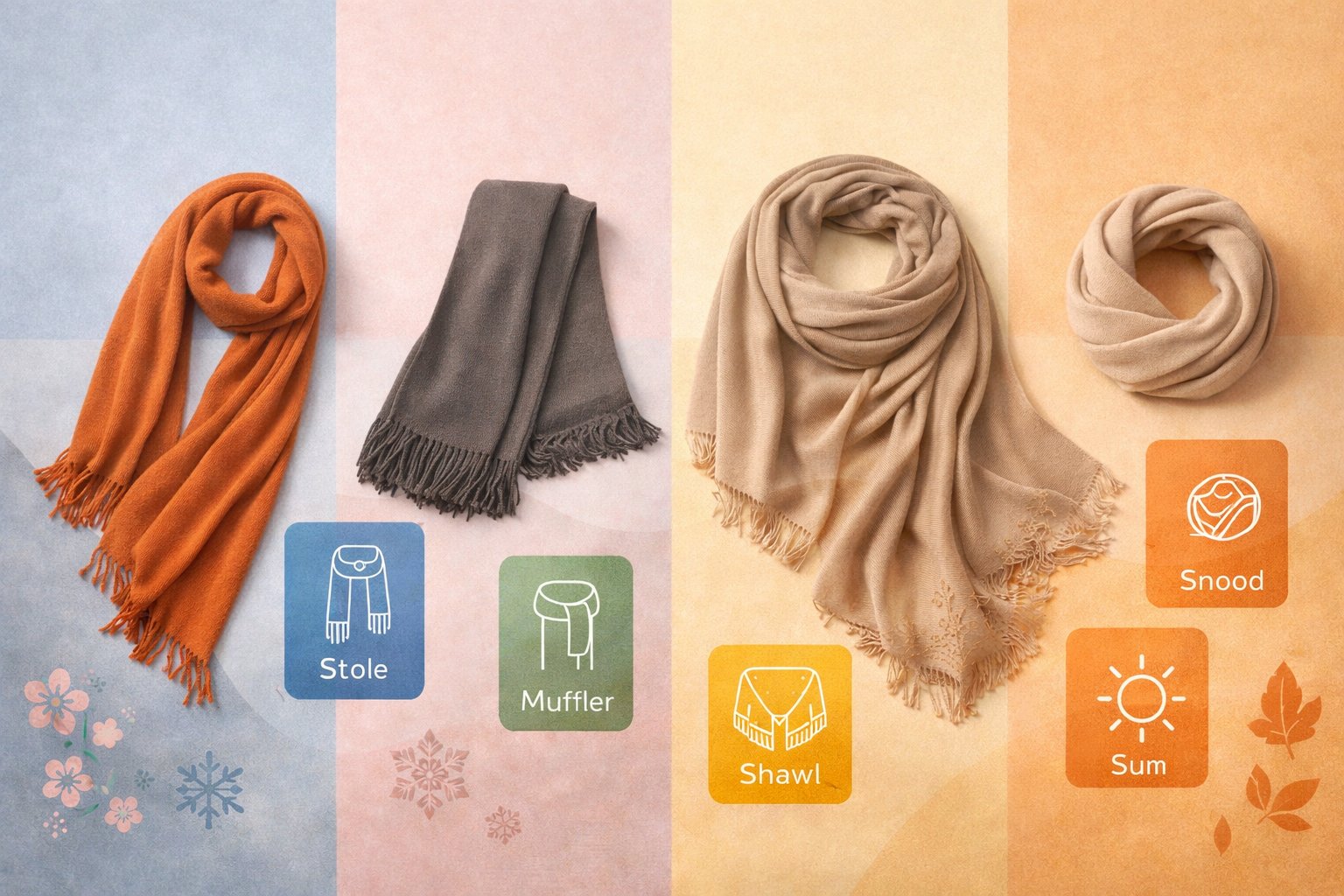 ストールとショールの違い・巻き方まとめ｜シーン別コーデ術